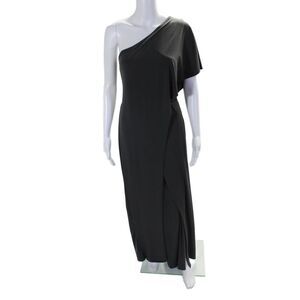 Alessandro Miele Womens One Shoulder Short Sleeves Jumpsuit Gray Size Small